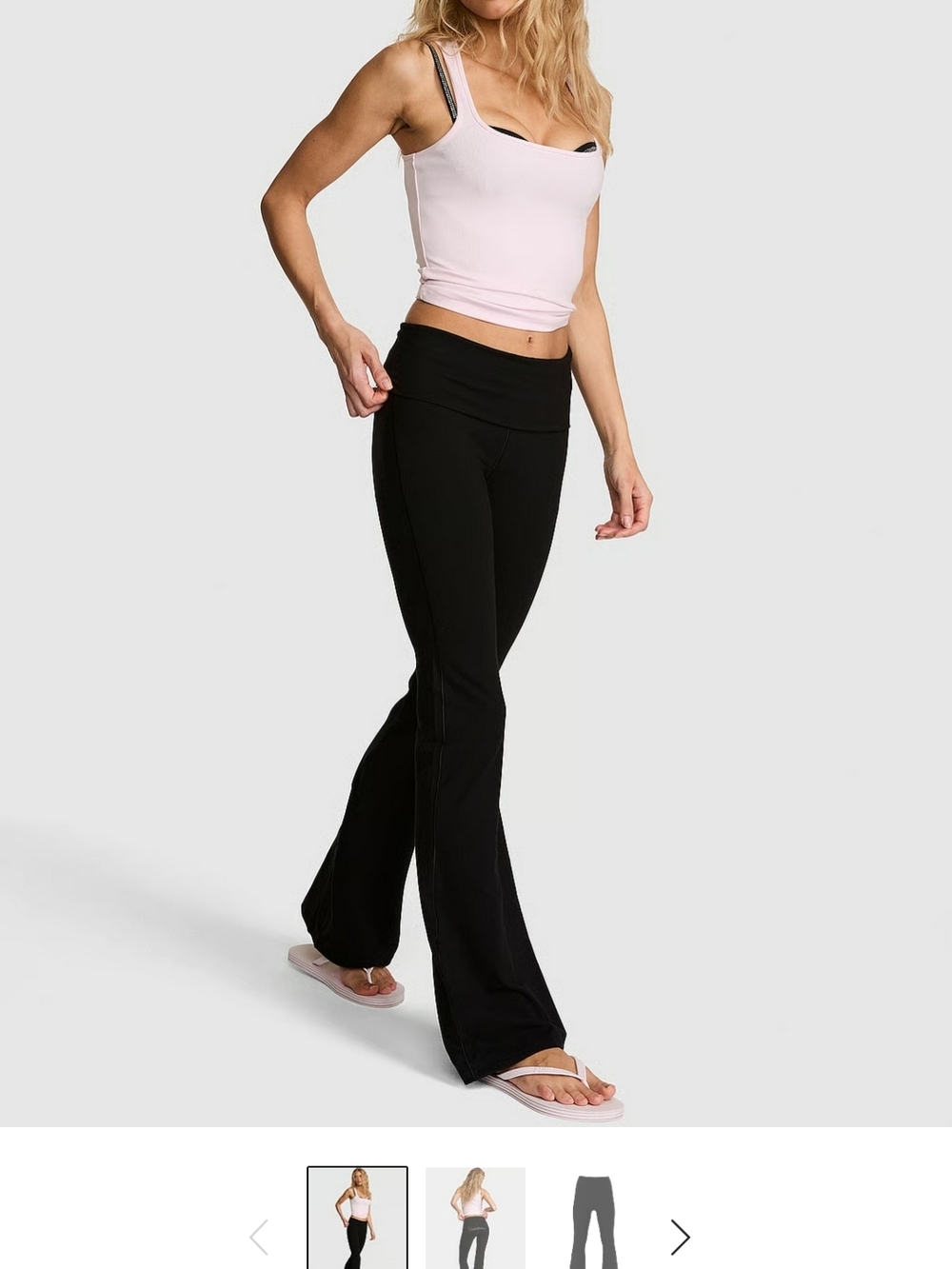 PINK Victoria's Secret Black Boot-Cut Flare Yoga Pants